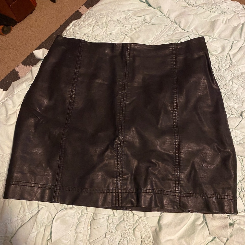 Free People Leather Mini Skirt